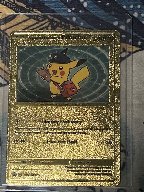 Special Delivery Pikachu Gold Foil Pokemon Card Promo Swsh074 Ebay