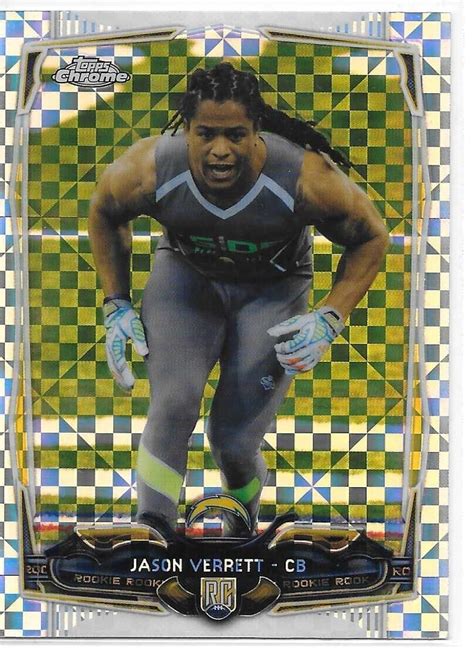 Topps Chrome Football Xfractors Jason Verrett Rc Chargers Ebay