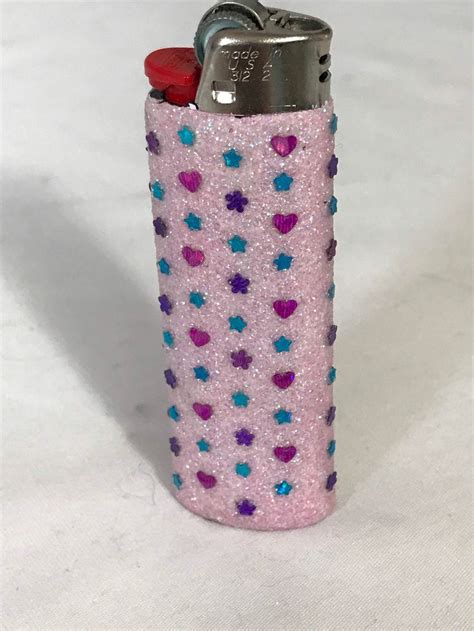 Kawaii Hand Decorated Pink Glitter Bic Lighter Etsy Diy Decorate