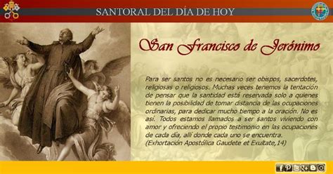 MISIONEROS DE LA PALABRA DIVINA SANTORAL SAN FRANCISCO DE JERONIMO