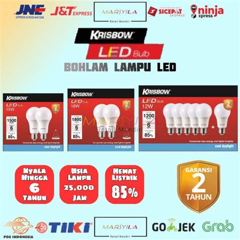 Jual Krisbow Bohlam Lampu LED 12 Watt 15 Watt 18 Watt Shopee Indonesia