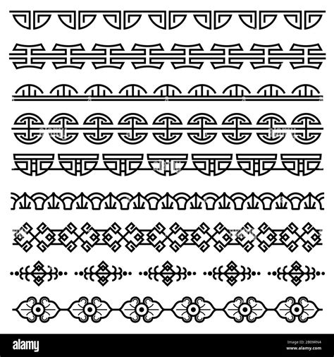 Chinese Decoration Traditional Antique Korean Pattern Vector Asian