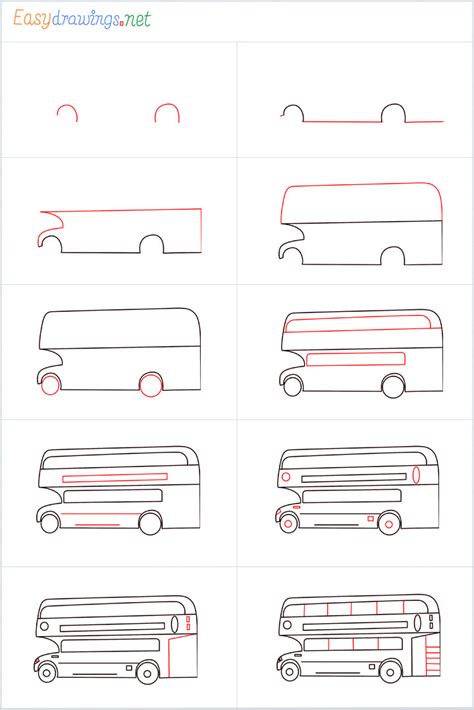 How To Draw A Double Decker Bus Step By Step 10 EASY Phase