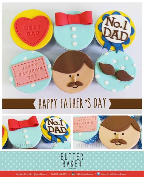 Fathers Day Cupcake Set Complete With Bow Tie Daddy Mustache On It ️