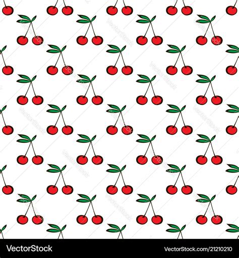 Pair Cherries Seamless Pattern On White Royalty Free Vector