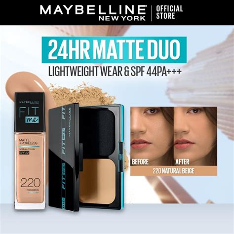 Maybelline Fit Me 24hr Matte Duo Oil Control Liquid Foundation 30ml And Powder Makeup Set