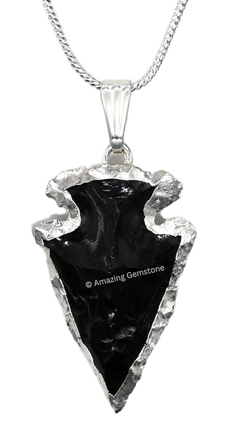 Amazon Black Obsidian Arrowhead Necklace For Men Women Men S