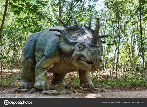 Großes Modell Des Prähistorischen Dinosauriers Styracosaurus Der Natur