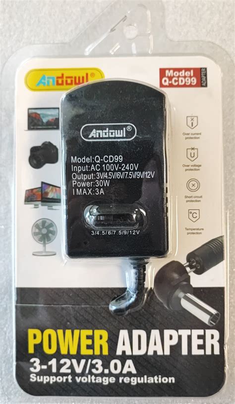 Andowl Q CD99 3 To 12v 3Amp Universal Adjustable Power Supply