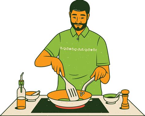 man cooking clipart