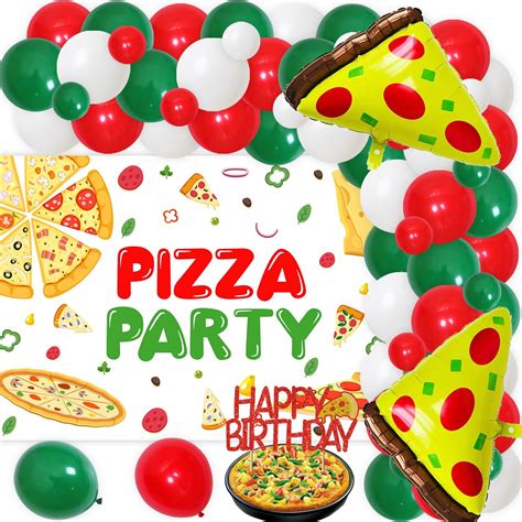 Amazon.com: 70PCS Pizza Party Decorations, Pizza Theme Birthday Party ...