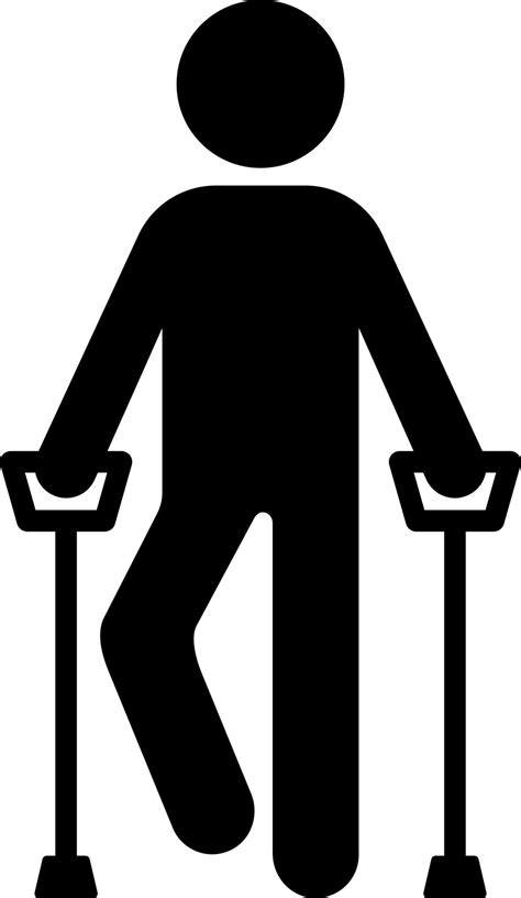 Injured man walking by crutches icon. 24254164 Vector Art at Vecteezy