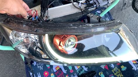 How I Connected My Retrofit Headlights With A Led Strip Youtube