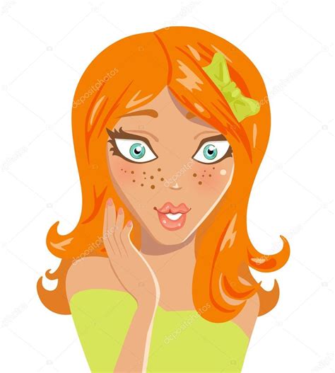 Cartoon Girl With Ginger Hair