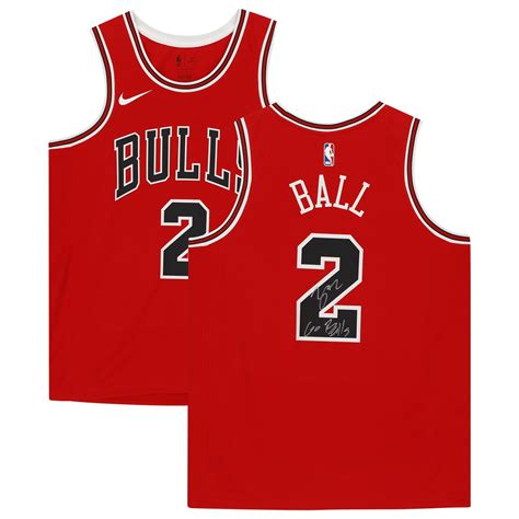 Lonzo Ball Red Chicago Bulls Autographed Nike Swingman Jersey with "Go ...