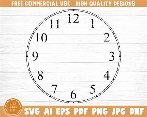 Clock Face Svg File Clock Face Template Vector Printable | Etsy