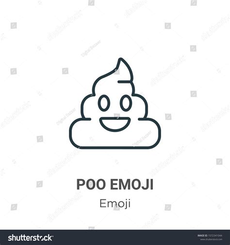 Poo Emoji Outline Vector Icon Thin Vector De Stock Libre De Regalías