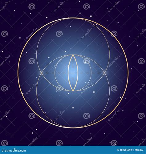 Vesica Piscis Symbol Of Sacred Geometry Vector Element For Design