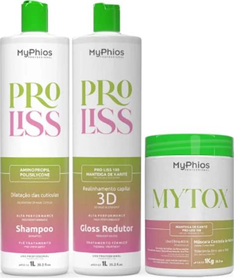 Kit Realinhamento ProLiss 3D 2x1L Redutor De Volume MYTOX 1KG MyPhios