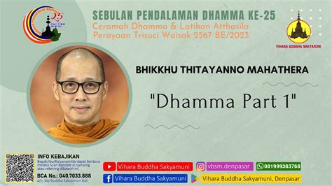 CERAMAH DHAMMA SPD Thitayanno YouTube