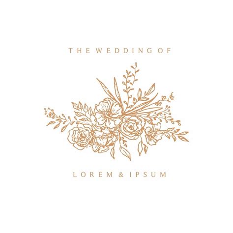 Premium Vector Wedding Logo Simple Drawing