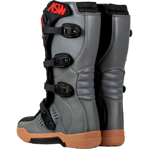 Bota ASW Image Enduro Preto Cinza Vermelho Grid Motors