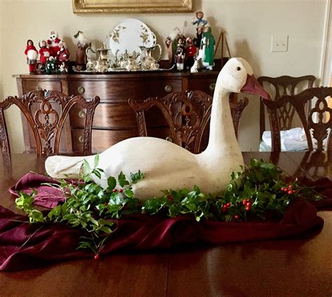 Swan Decoy Large Vintage Swan Statue Farmhouse Christmas Swan Decor