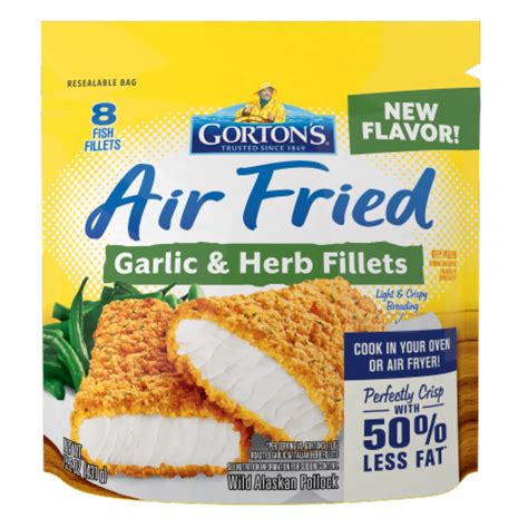 Gorton S Air Fried Garlic Herb Wild Caught Alaskan Pollock Fish