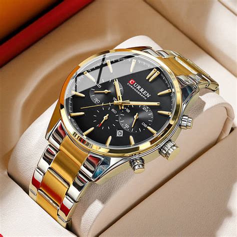 Купить Часы Для Мужчины Серебряные С Золотым Curren 8446 Silver-gold ...