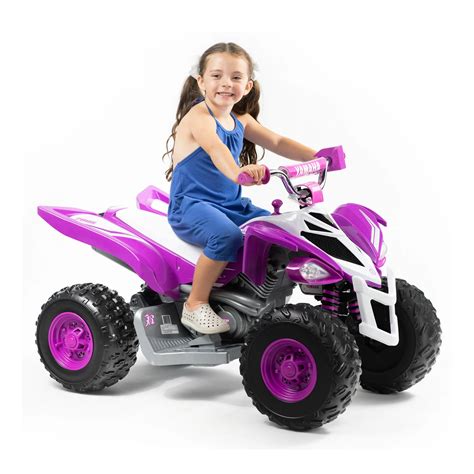 Yamaha Raptor Atv 12 Volt Battery Powered Ride On Atv Purple And Whi Ballard Pacific