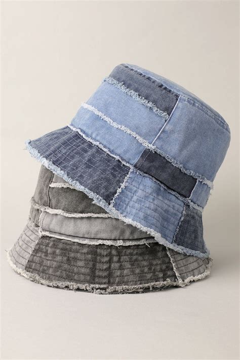 Patchwork Bucket Denim Bucket Hat Cotton Canvas Hat Casual Hat Outdoor