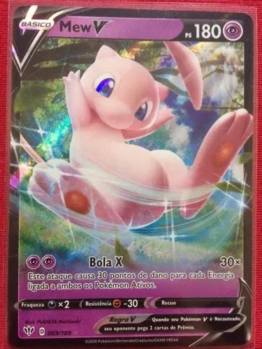 Carta Pokemon Mew V Ultra Rara Original Copag 50 Cartas