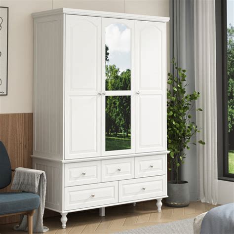 Alcott Hill Arduina Solid Manufactured Wood Armoire Wayfair Canada