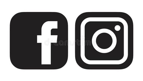 Facebook Instagram Logo Black White