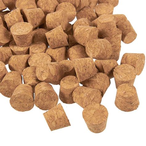 100 Pack Small Tapered Cork Stoppers Size 1 For Test Tubes And Mini