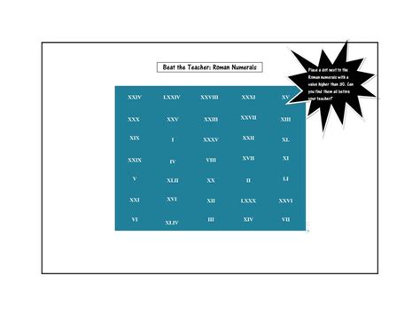 Roman Numerals Game | Teaching Resources