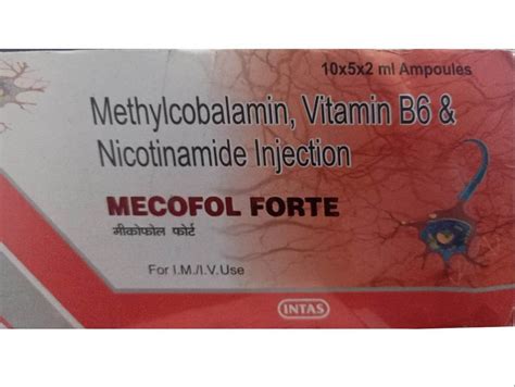 Mecofol Forte Methylcobalamin Vitamin B6 10x5x2 Ml Ampoule At Rs 200