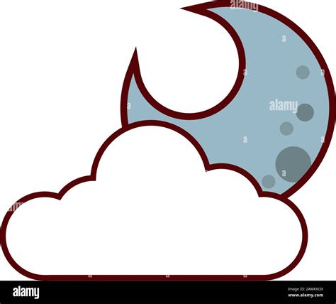 Moon Night With Cloud Isolated Icon Stock Vector Image Art Alamy