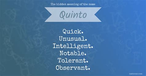 The hidden meaning of the name Quinto | Namious 