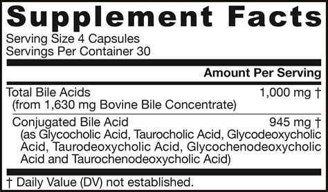 Jarrow Formulas : Bile Acid Factors