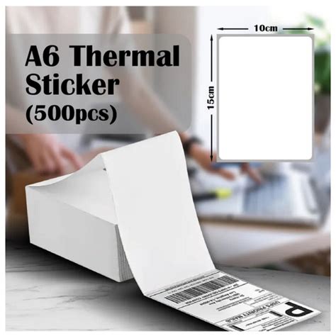 Fold 500pcs A6 Thermal Sticker Thermal Label Shopee Air Waybill 10 X