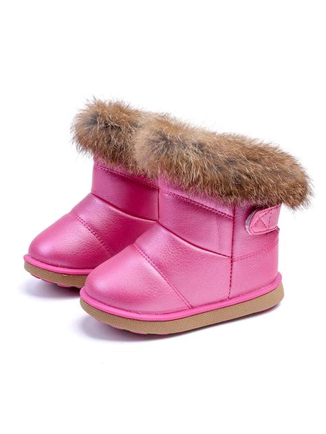 Ritualay Toddler Girls Winter Snow Boots Cold Weather Baby Faux Fur ...