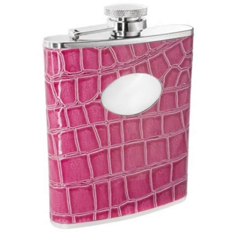 Visol Vf1237 Visol Blush Pink Crocodile Leather 6oz Stainless Steel Flask 6 Oz 1 Kroger