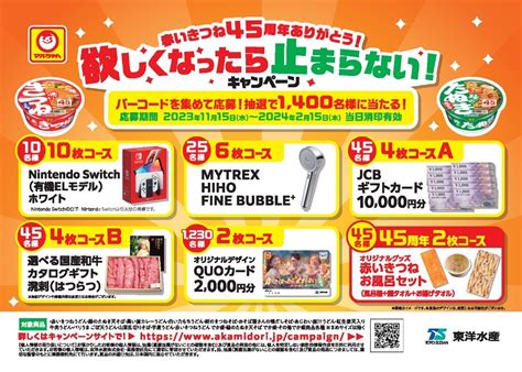 個数5 ハガキのみ 懸賞 応募 東洋水産 マルちゃん 赤いきつね45周年ありがとう 欲しくなったら止まらない キャンペーン ハガキのみ5枚