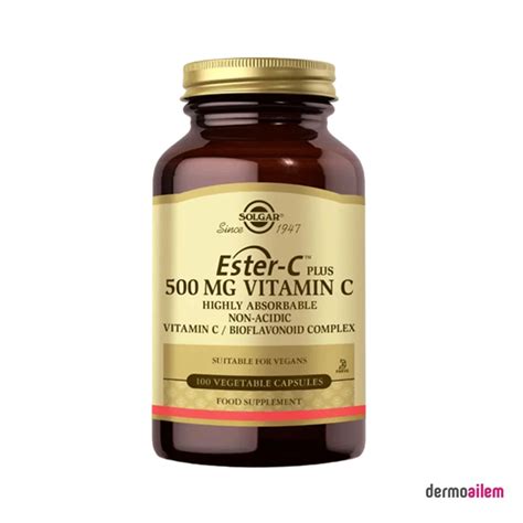 Solgar Ester C Plus 500 mg 100 Kapsül Dermoailem