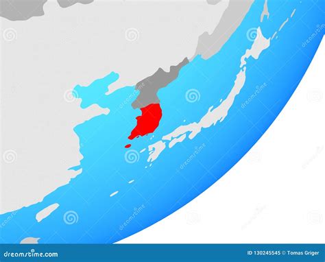 Mapa De La Corea Del Sur En El Globo Stock de ilustración Ilustración