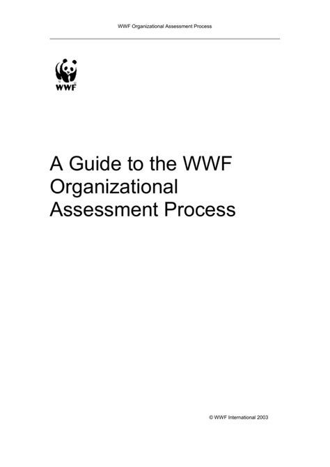 5 The WWF Organizational Assessment Tool