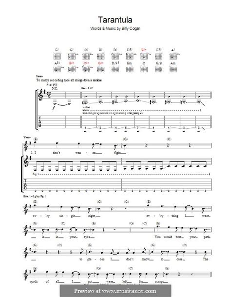 Tarantula The Smashing Pumpkins By B Corgan Sheet Music On Musicaneo