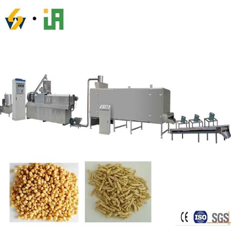 Automatic Textured Vegetable Soy Bean Protein Soya Chunk Nugget Making Extruder Machine