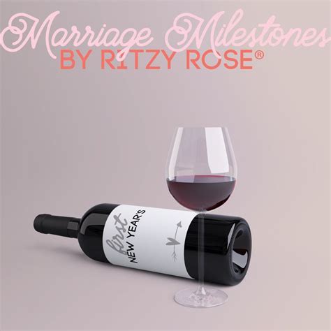 Marriage Milestone Wine Bottle Labels Bridal Shower Gift Pack